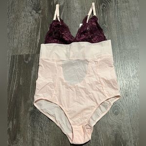 Stella McCartney**Pink/ Burgundy Lace Bodysuit**XS $229